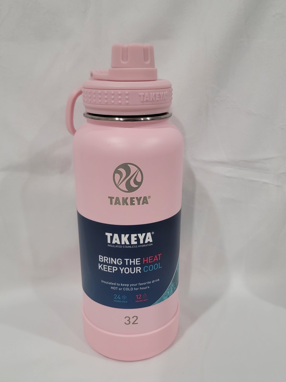 Takeya 32oz Pink Insulated Water Bottle - Stainless Thermos